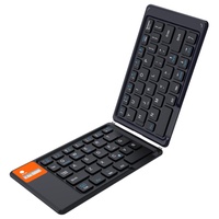 Teclado Plegable con Panel Táctil, Teclado Inalámbrico Multidispositivo Ultra Delgado Recargable para IOS, Android y Windows
