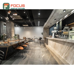 ชั้นวางสินค้ากาแฟสุดหรู แผงไม้ระแนง ชั้นวางขนม ชั้นวางโชว์หน้าร้าน - Product Image 5