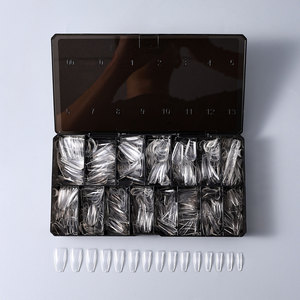 Hanyi Premium 600 pièces 15 tailles Extensions d'ongles en forme de cercueil, couverture complète, extensions moyennes, gel souple à faire tremper, pointes d'ongles, marque privée - Product Image 4