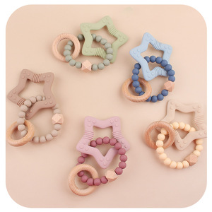 Nouveaux produits <span class=keywords><strong>pour</strong></span> bébé Cartoon Stars Tooth Gum <span class=keywords><strong>Jouet</strong></span> de dentition en silicone <span class=keywords><strong>pour</strong></span> bébé - Product Image 1