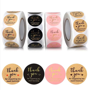 Vente chaude un pouce 500 pièces rond merci autocollants petite entreprise pour enveloppes, enveloppes à bulles et emballage de sacs cadeaux - Product Image 2