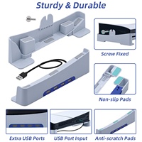 Support de base de protection horizontal PGTECH avec 4 concentrateurs USB pour PS5 Slim DE/UHD Dock Display Storage pour PS5 slim Controller Console