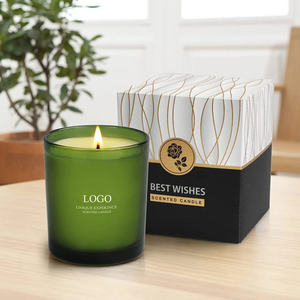 Cire de soja personnalisée écologique, vente en gros, décoration de maison, luxe, soie, impression, pot en verre, <span class=keywords><strong>bougie</strong></span> parfumée - Product Image 3
