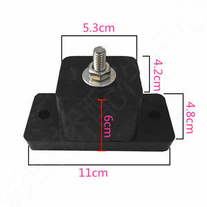Almohadillas universales duraderas que absorben los golpes para unidades exteriores de aire acondicionado, juego de reducción de vibraciones de goma, 4 unidades de 11 cm x 4,8 cm x - Product Image 1