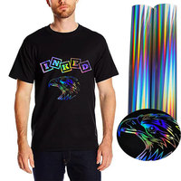 Autocollants thermiques DTF OEM pour transfert laser, étiquettes holographiques arc-en-ciel HTV thermocollantes pour T-shirts et vêtements