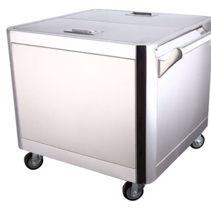 Stainless Steel <b>Flour</b> Cart With Lid And Wheels Large Capacity Kitchen Storage Cart For Home Or Commercial Use - Product Image 4