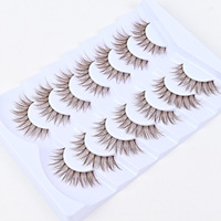 Nouvelles extensions de cils bruns bouclés, bande transparente, naturelles, réalistes, monobloc, douces et séduisantes