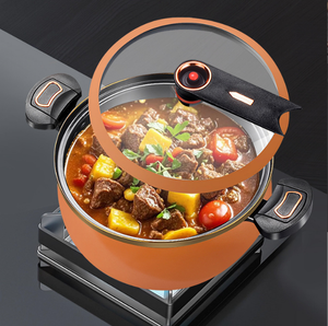 Marmite et faitout en émail à micro-pression, surface antiadhésive, compatible avec tous les types de cuisinières (gaz et induction) - Product Image 3