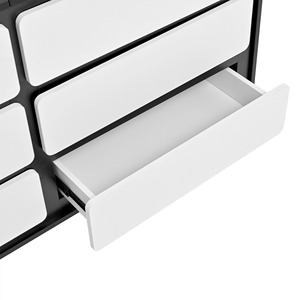 <span class=keywords><strong>Commode</strong></span> moderne et durable en MDF <span class=keywords><strong>noir</strong></span> à <span class=keywords><strong>6</strong></span> <span class=keywords><strong>tiroirs</strong></span> avec <span class=keywords><strong>tiroirs</strong></span> blancs et 5 pieds ronds pour commande en gros - Product Image 5