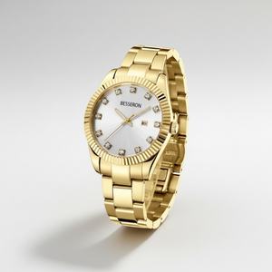 Elegante Reloj de Cuarzo para Mujer con Logotipo Personalizado, Empaque OEM, Hebilla, Resistente al Agua 3 ATM, Esfera con Diamantes y Moissanita, Moderno - Product Image 1