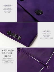 EUR abd boyutu XS-4XL tek sıra çift düğme Suit erkekler kore versiyonu İnce uydurma düğün damat iş günlük giysi 3-piece Set - Product Image 6