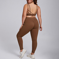 Conjunto de Yoga de Talla Grande para Mujer, Ropa Deportiva de Secado Rápido, Sujetador Deportivo y Leggings de Alta Elasticidad, Ropa para Gimnasio y Correr