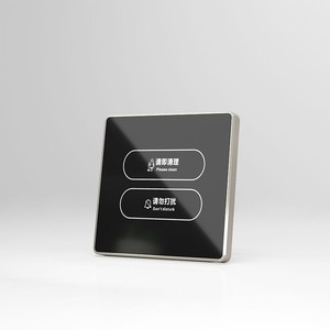 Prise d'interrupteur d'éclairage intelligent pour hôtel Panneau mural en verre trempé à double pôle étanche et durable Fils standard britanniques inclus Écran tactile - Product Image 1