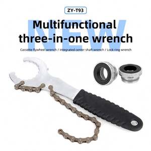Outil multifonctionnel 3 en 1 en acier pour bicyclette BB Bottom Brackets Chain Whip <span class=keywords><strong>Cassette</strong></span> Flywheel Removal Sprocket Remover Wrench - Product Image 2