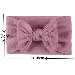 Bandeau pour cheveux bébé en tissu élastique large, fait main, pour usage domestique, super doux, matériau sûr, avec nœud - Product Image 5