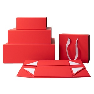 Wholesale Custom High-end Red <b>Large</b> Folding Hard <b>Box</b> Flip <b>Box</b> Packaging Gift <b>Box</b> Custom logo - Product Image 3