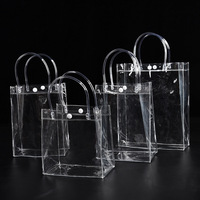 Sac à main en PVC transparent réutilisable bon marché personnalisé Sacs fourre-tout transparents pour les courses de cadeaux de plage avec poignée