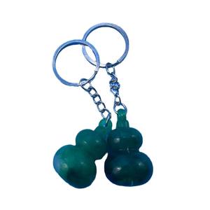 Llavero con colgante de calabaza de jade verde, colgante de imitación de jade, amuleto para llavero, procedente de tiendas de un y dos yuanes. - Product Image 4