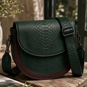 Sac bandoulière messager à rabat en cuir PU texture crocodile pour homme avec logo personnalisé, sac à main de créateur, vente en gros d'usine - Product Image 2