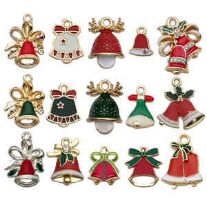 140 Accesorios de Joyería DIY Dorados, Dijes de Aleación con Diseño de Santa Claus, Reno, Árbol, Copo de Nieve, para Pendientes y Pulseras, con Efecto de Goteo de Aceite, para Niños - Product Image 5