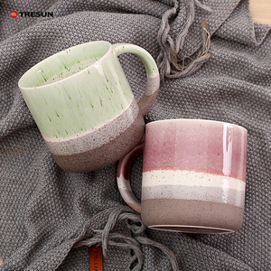 Fabricantes al por mayor Tazas de cerámica de cuerpo recto grueso redondo de gran capacidad Tazas de café retro creativas - Product Image 2