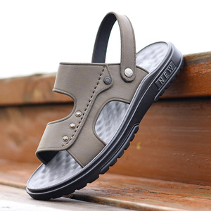 New Style Hollow-Out <b>Sandals</b> For Men Summer Casual Outdoor Beach Slides Slip-On Black And Gray Youth Size - Product Image 1