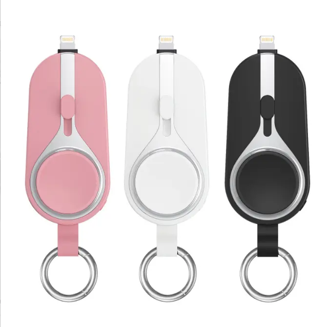 Mini Keychain Power Bank Watch Wireless Charging 2-in-1 Portable Outdoor Emergency Mobile Power Supply keyring