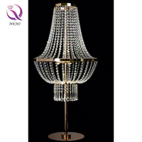 Ensemble de décoration de salle de réception de mariage de haute qualité, rideau de perles de cristal suspendu, support de fleurs, centre de table LED
