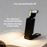 Lampe de lecture LED miniature portable pour bureau, avec clip pliable pour enfants, 200 mAh, rechargeable par USB C