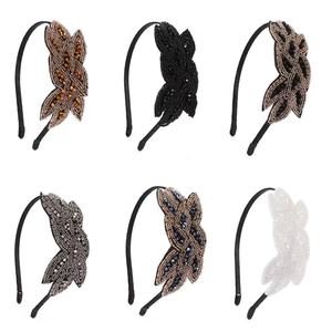 Bandeaux à clapet des années 1920 pour femmes des années <span class=keywords><strong>20</strong></span> Vintage casque strass perlé feuille <span class=keywords><strong>bandeau</strong></span> accessoire de <span class=keywords><strong>cheveux</strong></span> - Product Image 2