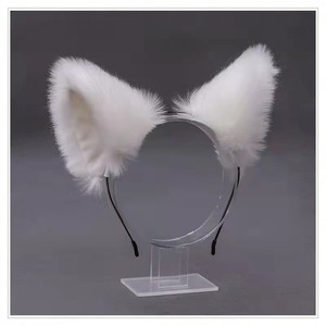 ハロウィンふわふわキツネの毛皮耳ヘッドバンドヨーロッパアメリカンスタイルユニセックスロリータコスプレパーティーアニメヘアアクセサリー - Product Image 1