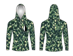 Tùy chỉnh kryptek <span class=keywords><strong>Camo</strong></span> màu xanh Thiết kế hiệu suất cao mặt trời bảo vệ đội mũ trùm đầu câu cá Jersey Áo sơ mi cho câu cá - Product Image 5
