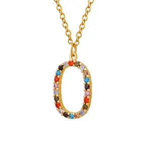 Luxury Brass Colorful Zirconia Custom Necklace Fashion Jewelry Pendant Necklace for Women Gift