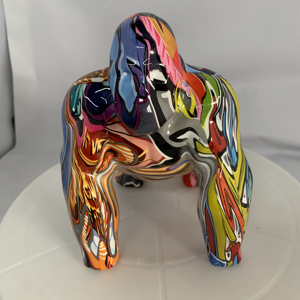 Graffiti transfert d'eau Animal décor de bureau Sculpture orang-outan vente en gros décor de maison Statue de gorille <span class=keywords><strong>sur</strong></span> <span class=keywords><strong>pied</strong></span> bricolage décor de maison - Product Image 4