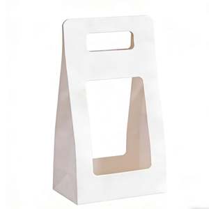 Customizable <b>White</b> Kraft <b>Paper</b> <b>Bags</b> with Die-cut Handles for Filling Cookies, Candies, and Scented Products - Product Image 1