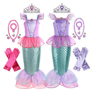 Vestidos de Princesa <span class=keywords><strong>Ariel</strong></span> <span class=keywords><strong>La</strong></span> <span class=keywords><strong>Sirenita</strong></span> para Niñas con Amuletos para Fiesta de Carnaval y Disfraz de Halloween Infantil - Product Image 1