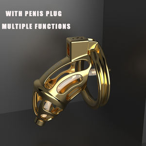 Gabbia di Castità in Metallo Dorato SEVANDA, Giocattoli Sessuali per Uomini, Lucchetto per Pene, Attrezzatura per Bondage per Giochi Erotici - Product Image 5