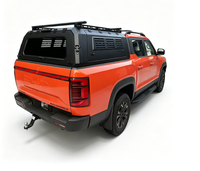 Auvent de camionnette en aluminium noir mat ZST avec panneau MOLLE, porte-bagages complet sur le toit, fenêtre teintée verrouillable, étanche, sans perçage