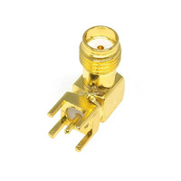 Conector de Antena RF SMA-KWE con Base Curva, Rosca Externa y Orificio Interno, Conector de Antena RF