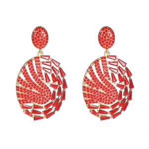 Pendientes de Botón con Forma de Mariposa Estilo Europeo Americano para Mujer, Populares, Exagerados, de Aleación de Zinc, con Cristales de Imitación, Joyería de Moda - Product Image 6