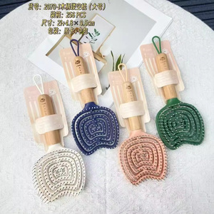 Peigne à coussin d'air avec manche en bois, grande taille, pour massage des cheveux, respectueux de la peau, pour usage domestique - Product Image 1