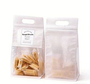 Sachet d'emballage refermable portable motif flocon de neige pour biscuits, <span class=keywords><strong>nougat</strong></span>, bonbons, chips, aliments pour animaux et plus encore - Product Image 1