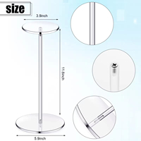 Support de présentation de chapeaux en acrylique transparent avec base ronde et plateau supérieur circulaire, socle de table pour magasins de détail et boutiques