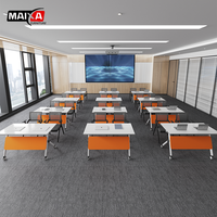 Ensemble table et chaise pliantes réglables multifonctionnelles - Bureau de conférence en bois durable et minimaliste pour bureau/salle de classe
