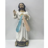 Statue religieuse catholique en résine, faite à la main et peinte à la main, respectueuse de l'environnement, figurine de Marie et de Saint Jude, ornement de bureau, autel de prière à domicile