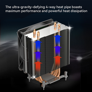 Enfriador de CPU Zeromaster Bulk con 4 Tubos de Calor y Ventilador de Torre para Integradores de Sistemas, PC de Escritorio para Juegos, Ventilador RGB PWM con Iluminación LED Vibrante - Product Image 2