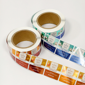 Holographic Roll Labels Custom Printed Shiny Foil Sticker Labels Waterproof <b>Self</b> <b>Adhesive</b> for Brand Packaging and Logos - Product Image 2