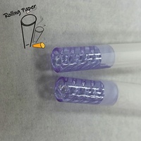 Tube à fumer en papier de riz non blanchi/blanchi, en spirale, en verre violet personnalisé, avec une bonne combustibilité