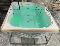 Bain à remous de luxe pour villa, extérieur, 4 places, avec éclairage LED sous-marin, mode fête