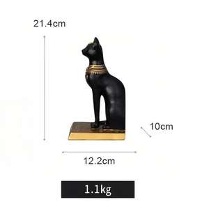 Sujetalibros de Resina Estilo Vintage con Diseño Artístico de Gato Egipcio Retro Negro, Decoración para el Hogar u Oficina, Estatua de Gato Egipcio - Product Image 3
